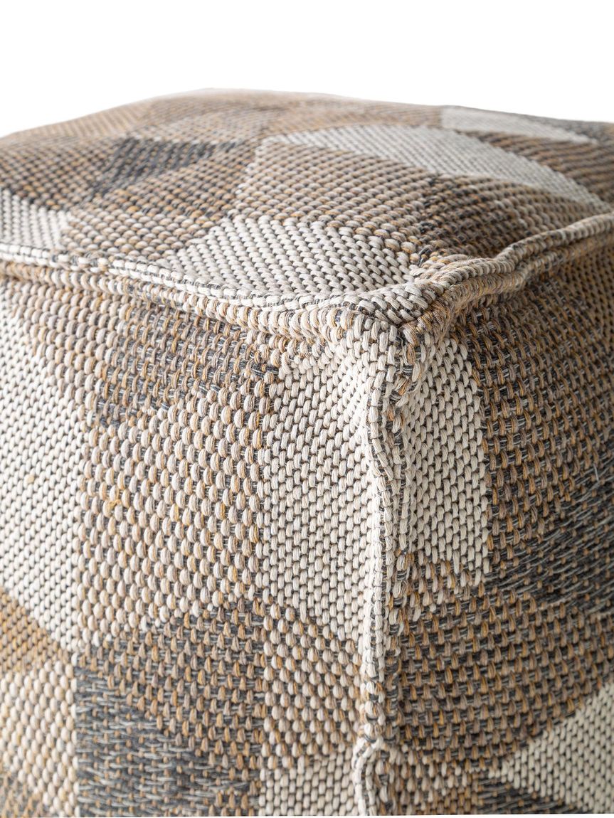 Pouf Barca 50x50x50 cm Beige / Grau