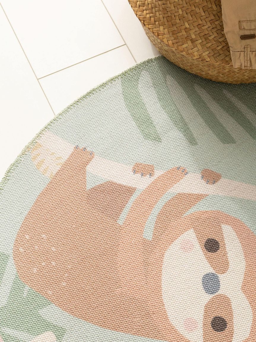 Kinderteppich Bali Ø 120 cm rund Türkis