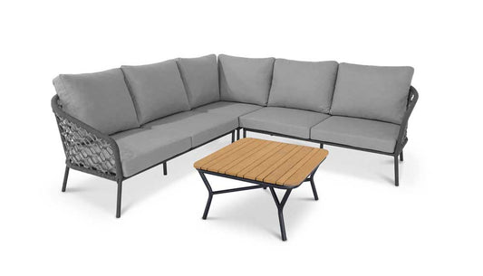 4-tlg. Lounge Gruppe Mali 246 x 246 cm Anthrazit/Grau - Voelpe