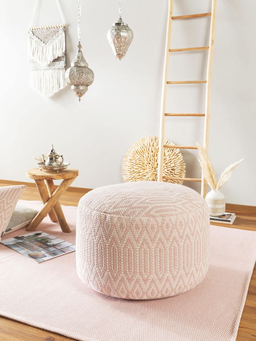 Pouf Ibiza 55x55x35 cm Rosa