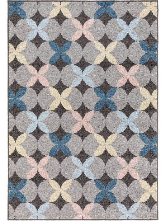 Teppich Zola Bunt / Grau