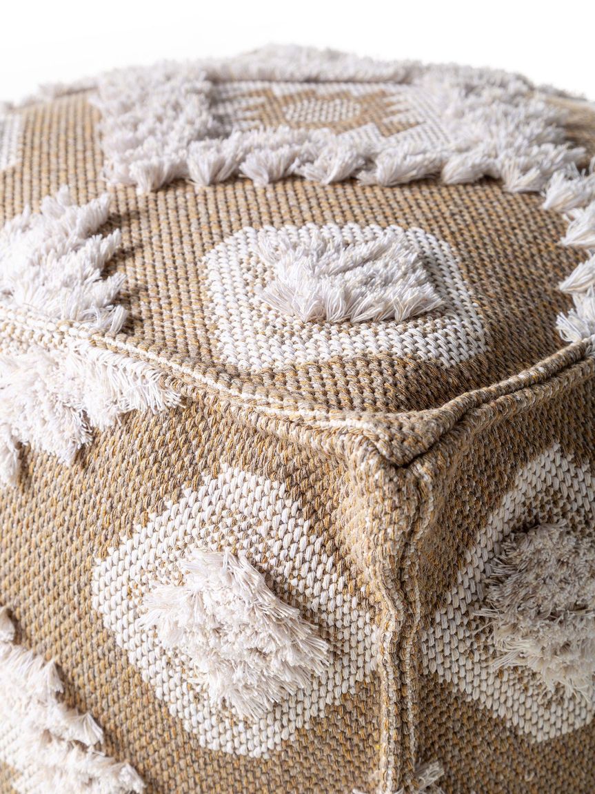 Pouf Bodo 50x50x50 cm Creame / Taupe