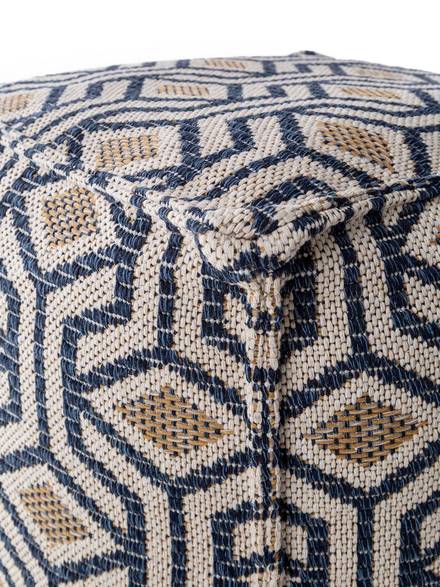 Pouf Palma 50x50x50 cm Blau / Gelb
