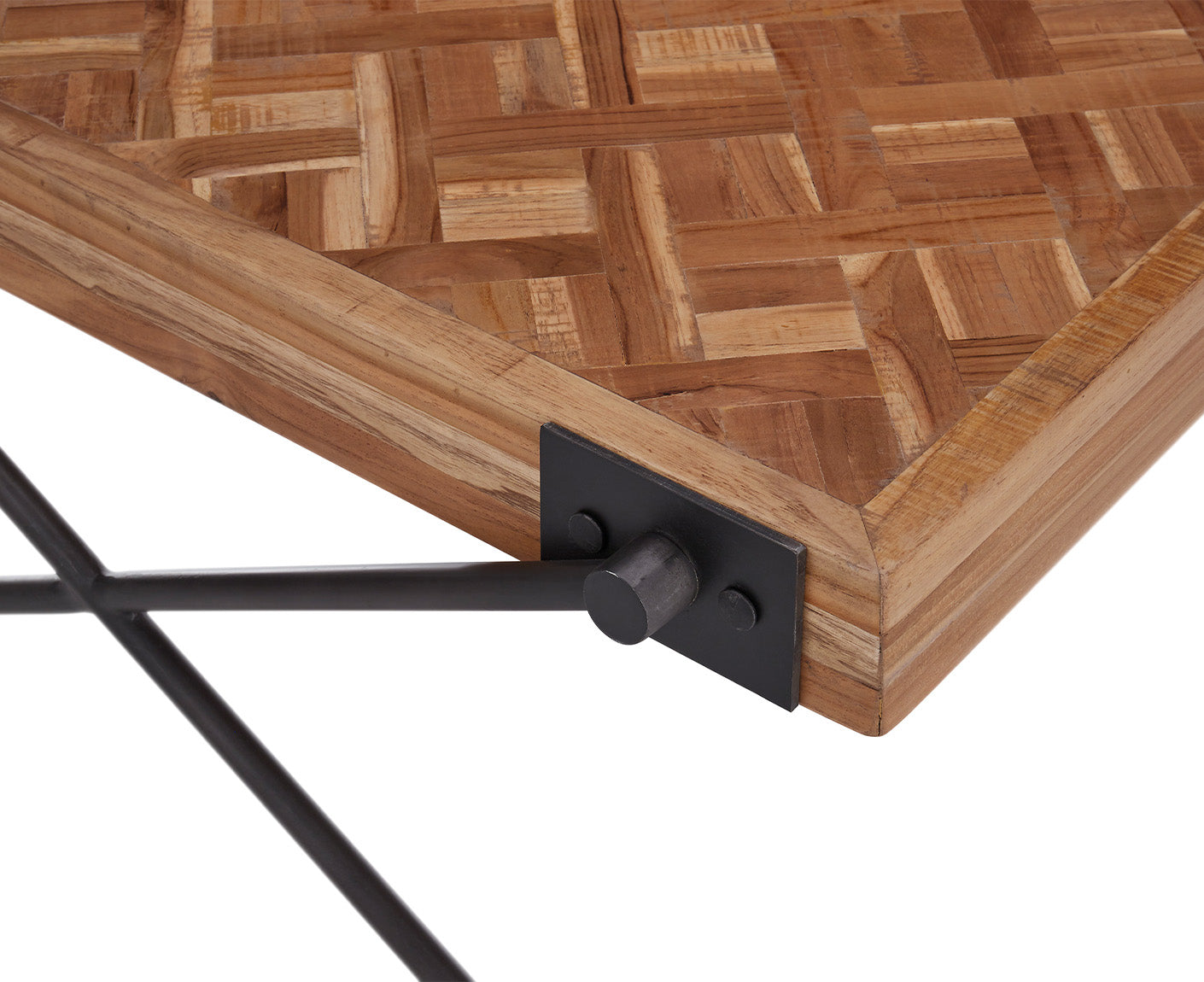 Akoni Couchtisch 2er Set recycelten Teak gemustert