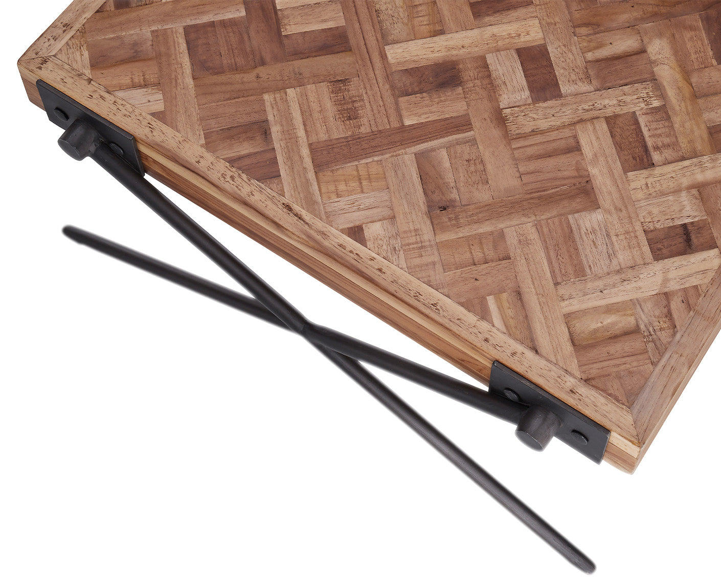 Akoni Couchtisch 2er Set recycelten Teak gemustert