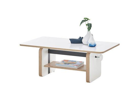 Astana Couchtisch 110x65 cm Weiß / Artisan Eiche Dekor, höhenverstellbar