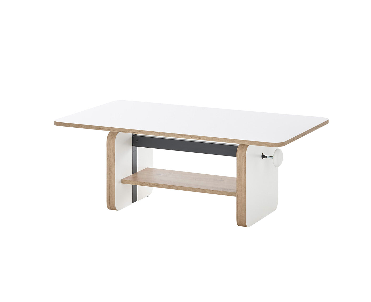Astana Couchtisch 110x65 cm Weiß / Artisan Eiche Dekor, höhenverstellbar