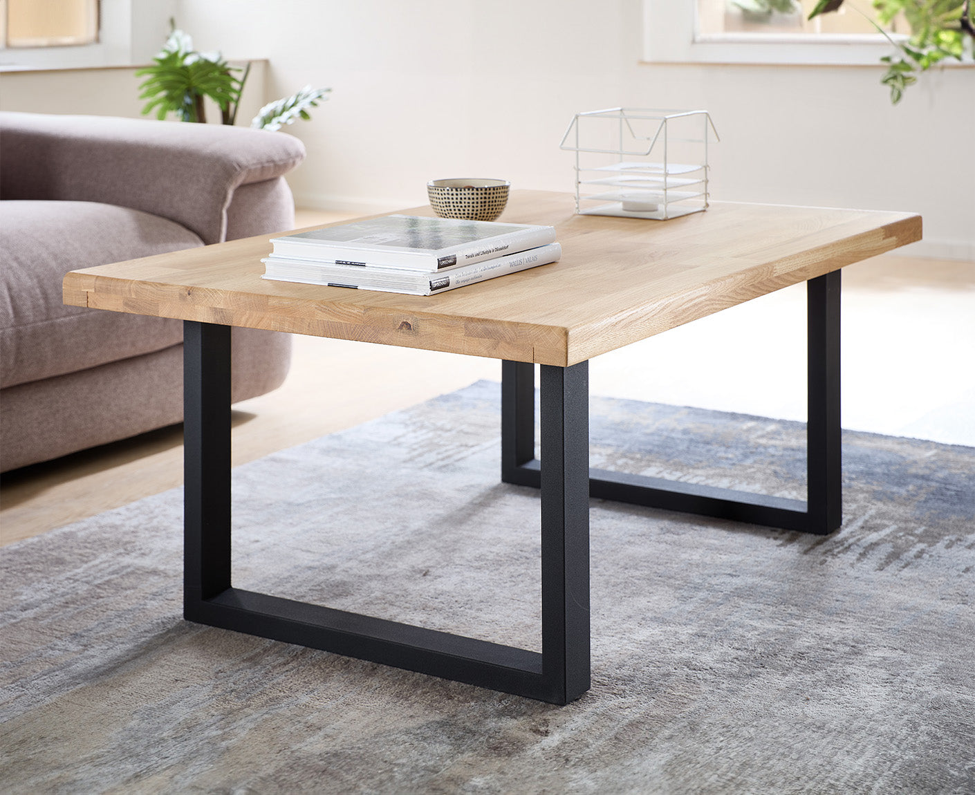 Chris U Couchtisch 110x60 cm Eiche Massivholz