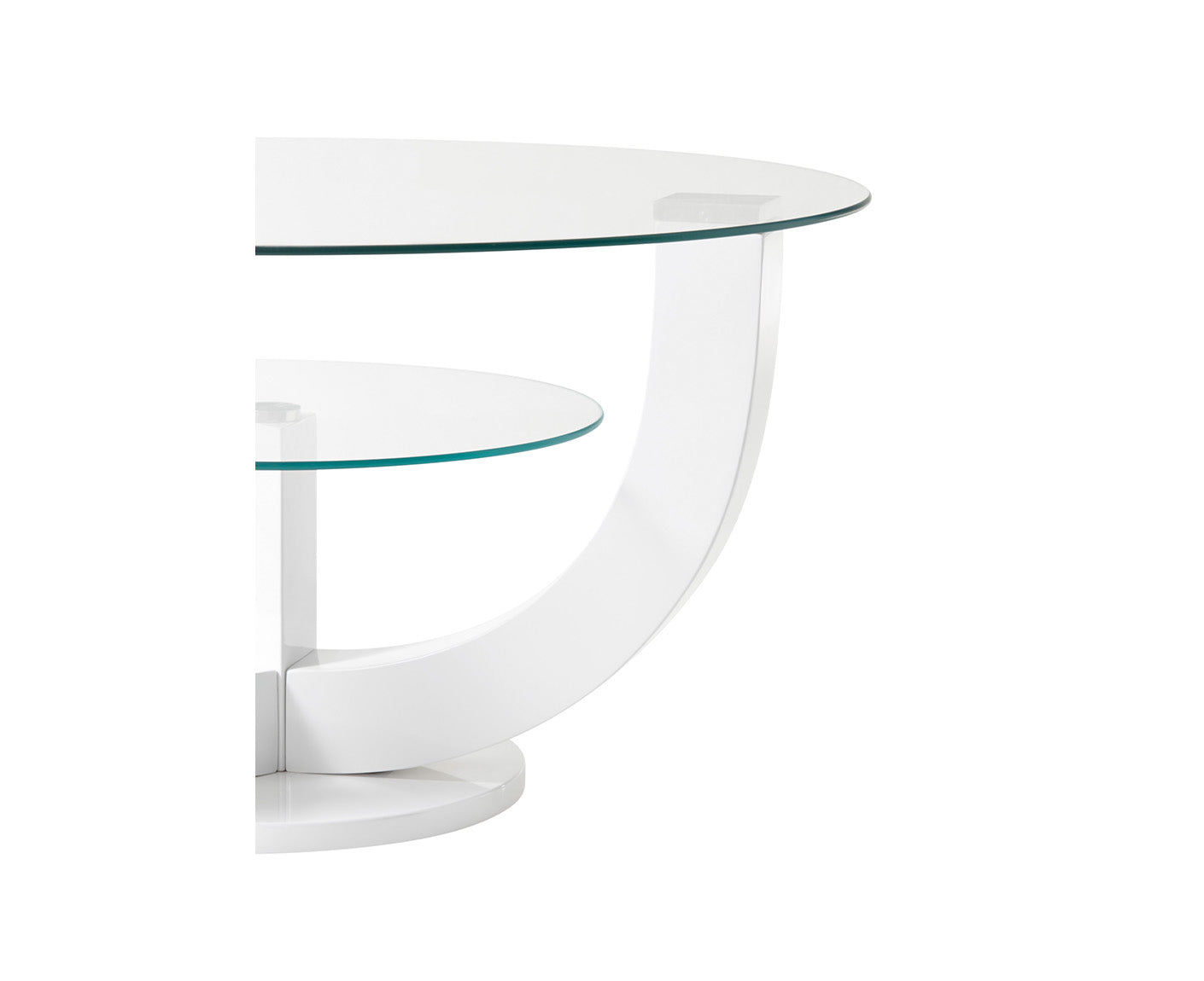 Denver Couchtisch Ø 80 cm Glas Weiß Hochglanz
