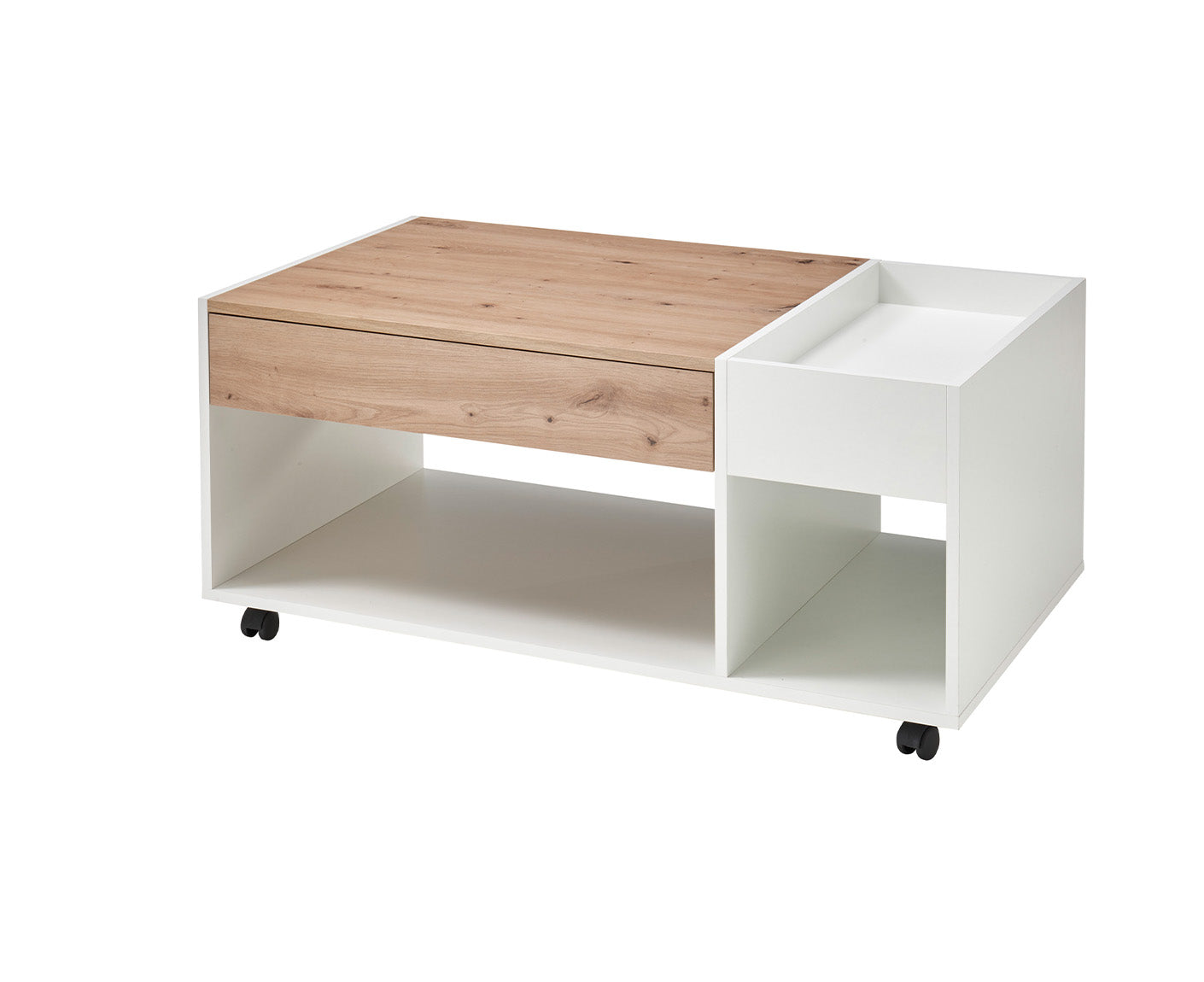 Emil Couchtisch 110x60 cm Weiß / Artisan Eiche Dekor