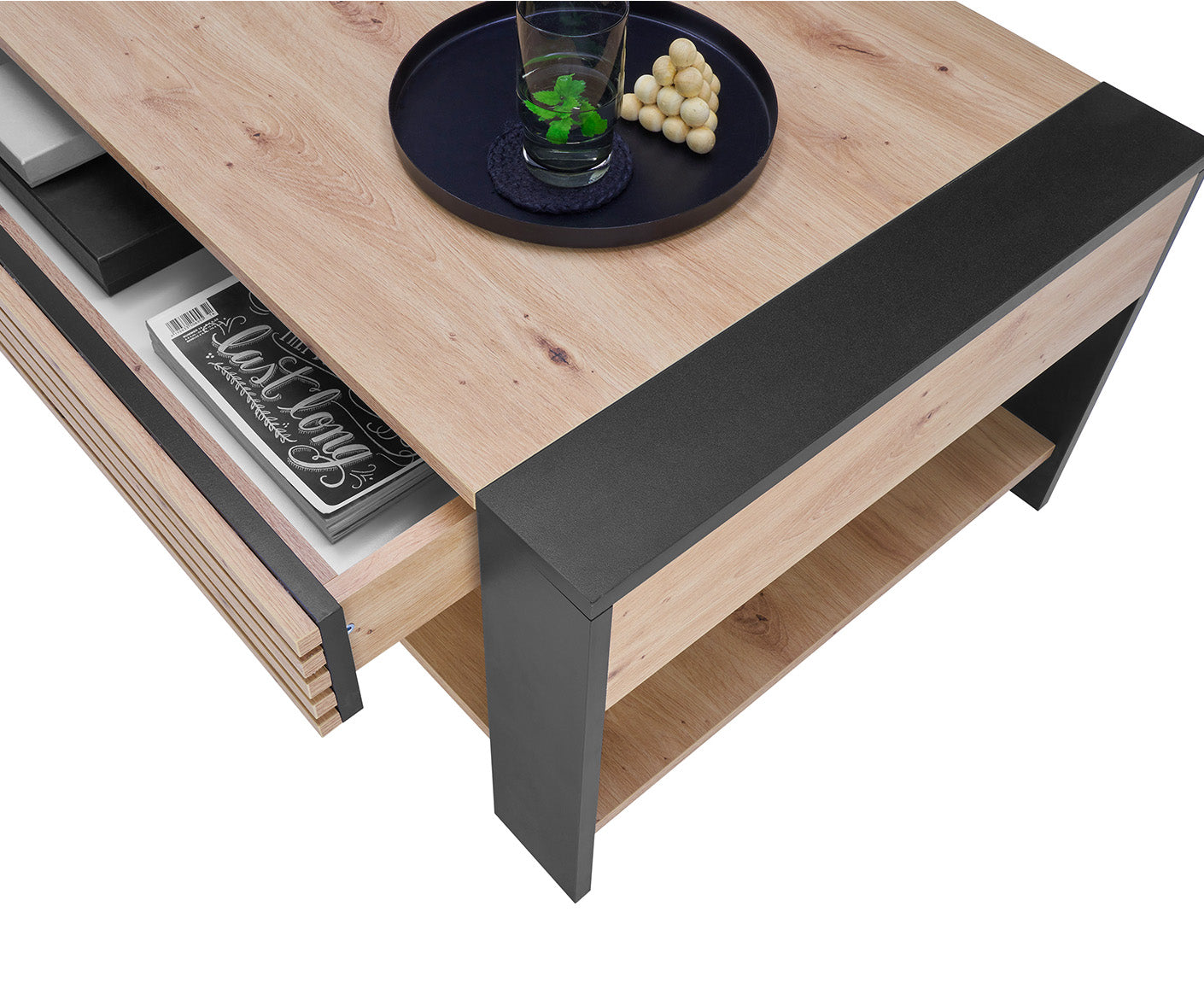 Felipe Couchtisch 108x60 cm Lamellenmuster