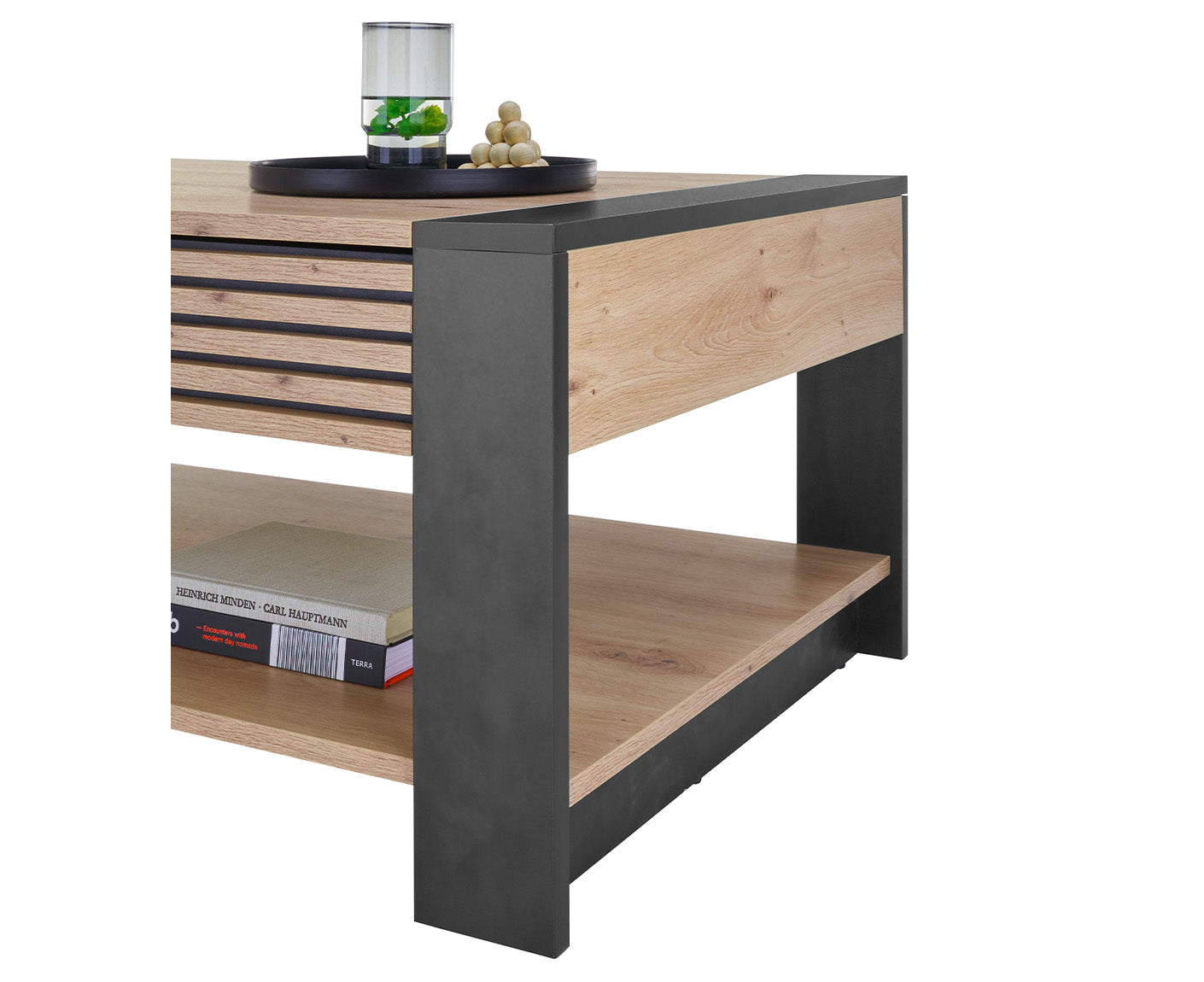 Felipe Couchtisch 108x60 cm Lamellenmuster