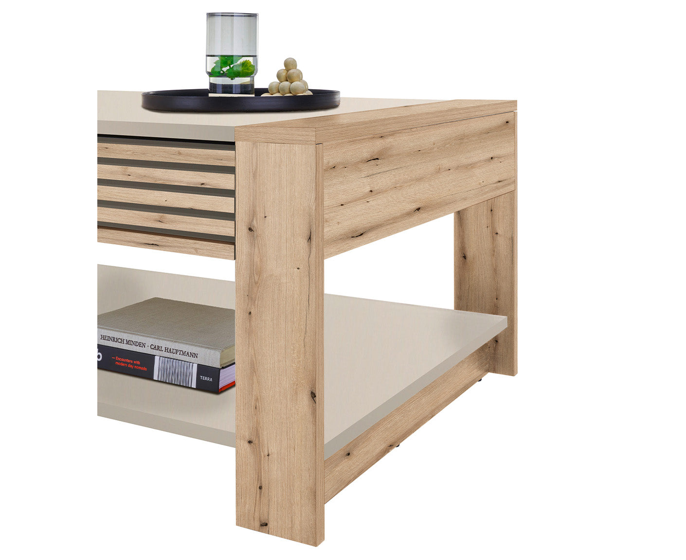 Felipe Couchtisch 108x60 cm Lamellenmuster