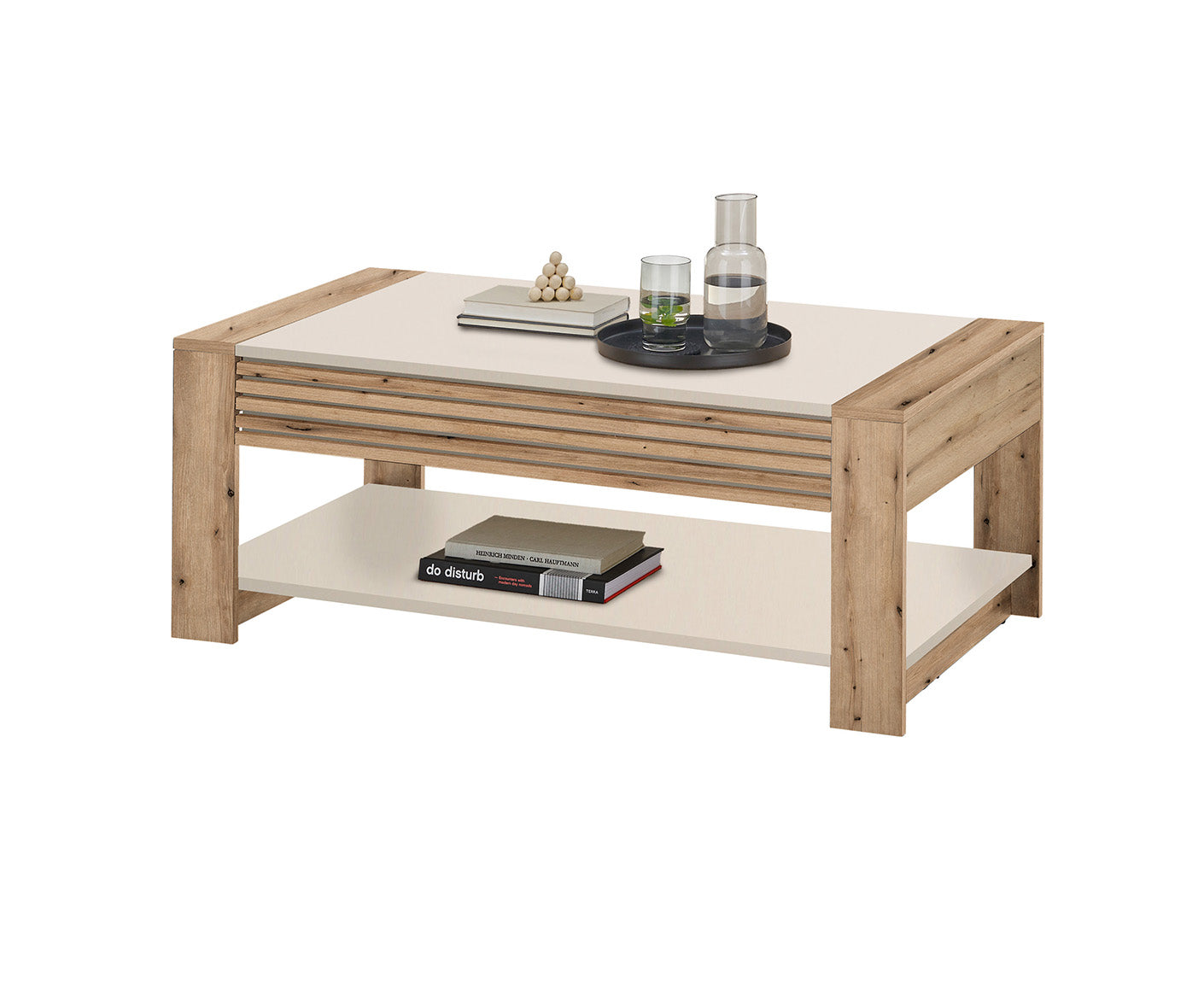 Felipe Couchtisch 108x60 cm Lamellenmuster