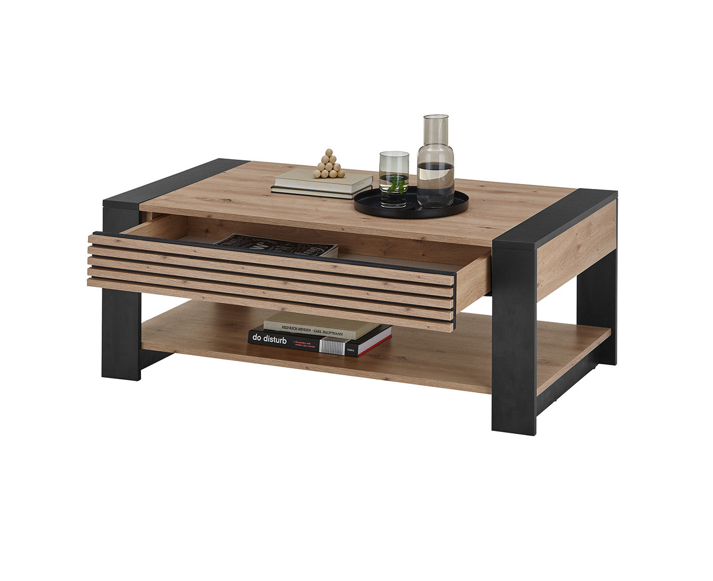 Felipe Couchtisch 108x60 cm Lamellenmuster