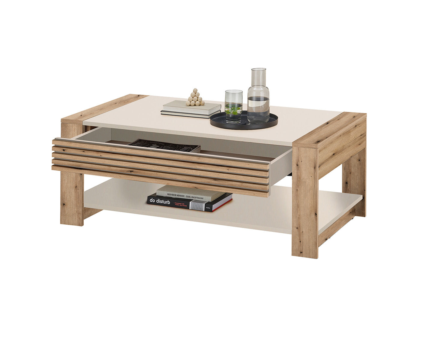 Felipe Couchtisch 108x60 cm Lamellenmuster