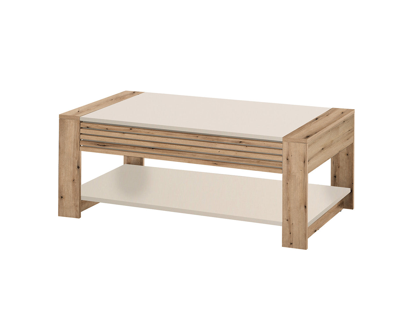 Felipe Couchtisch 108x60 cm Lamellenmuster