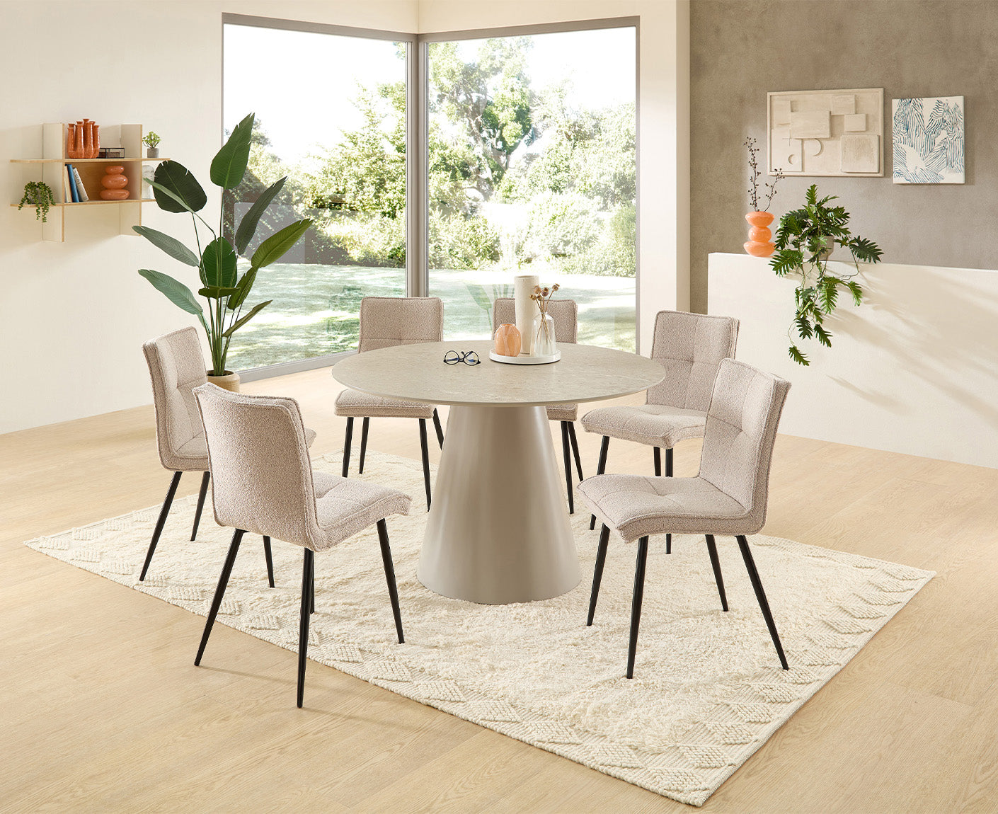 Lara Bouclé Esszimmerstuhl 4er-Set