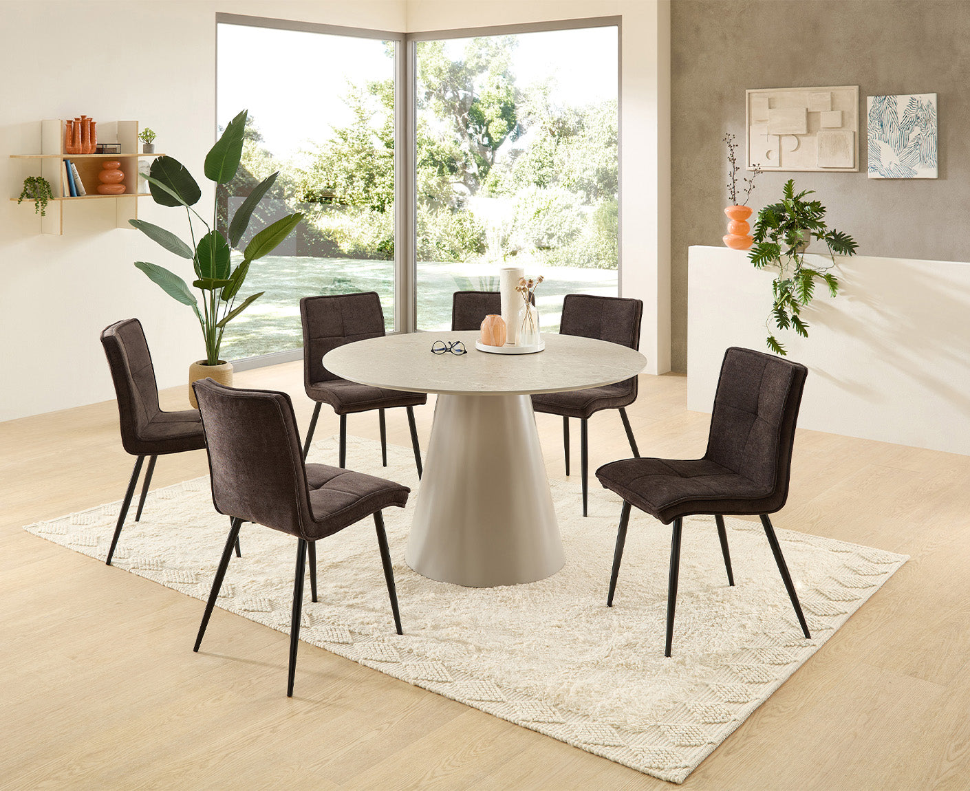 Lara Bouclé Esszimmerstuhl 4er-Set