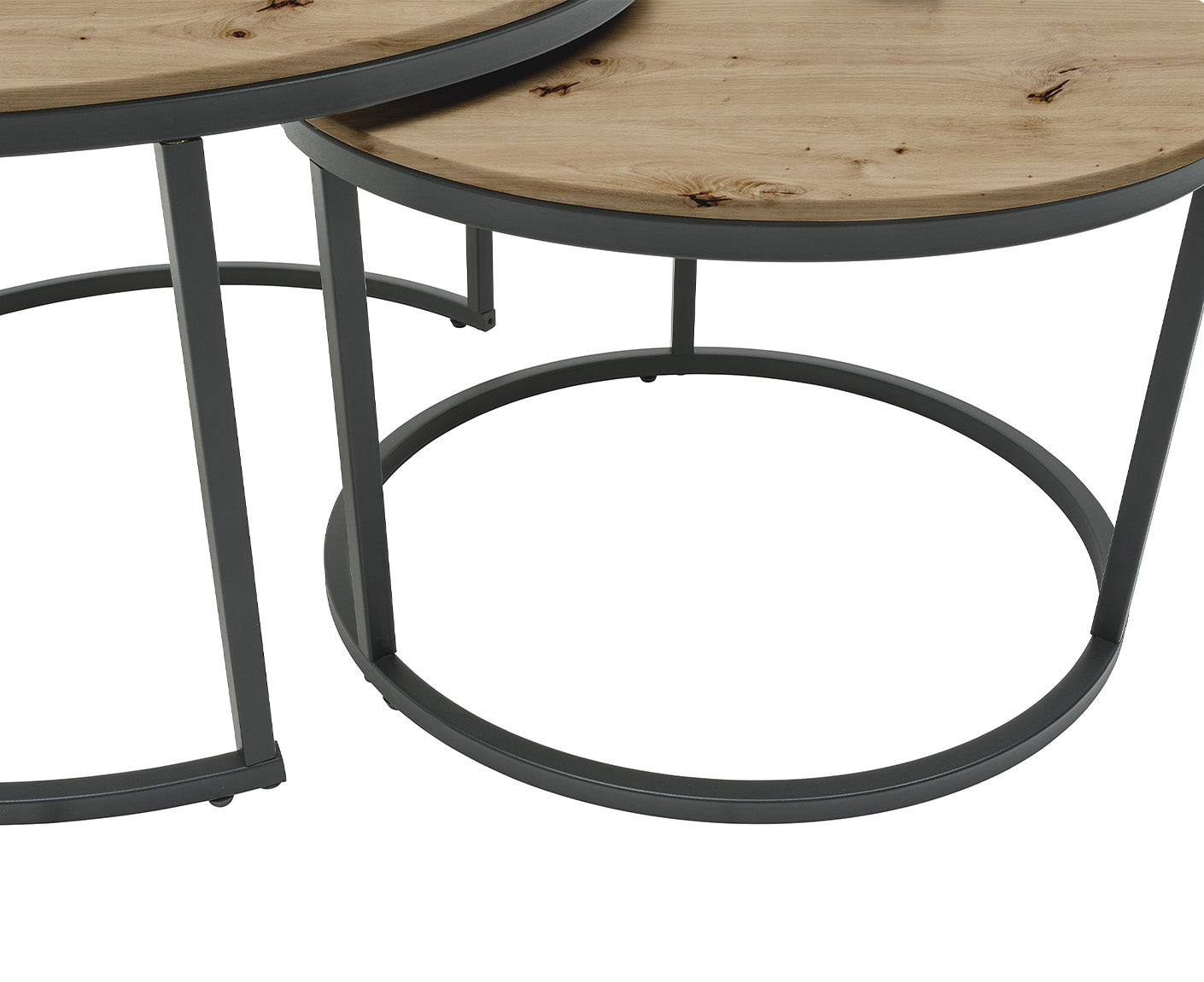 Gino 2 Couchtisch 2er Set 80x45 cm PVC-Holzoptik