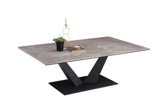 Gisele Couchtisch 120x80 cm Keramik Grau / Schwarz