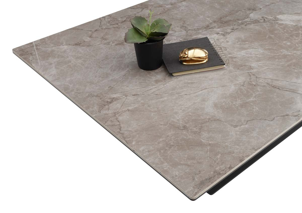 Gisele Couchtisch 120x80 cm Keramik Grau / Schwarz