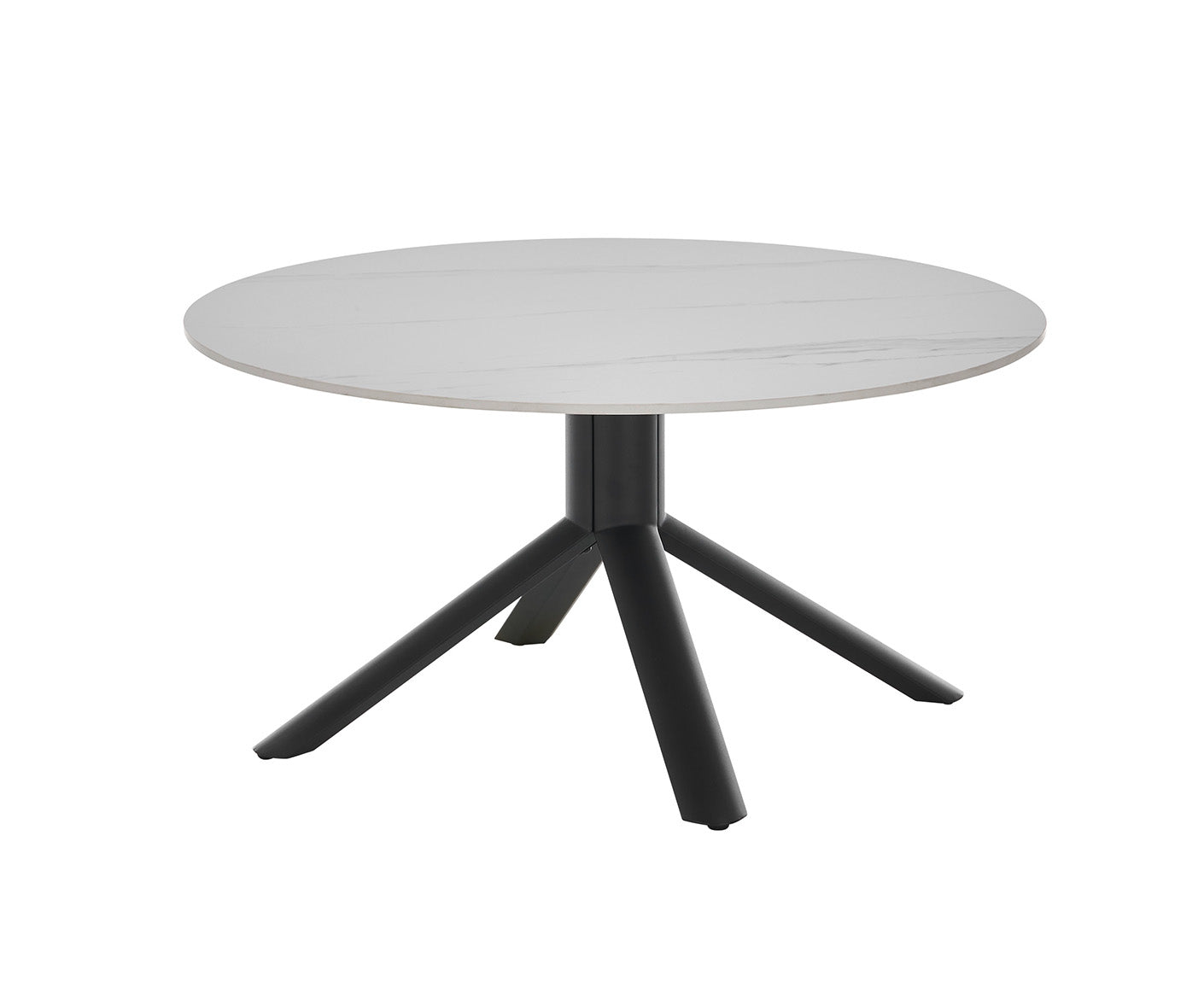 Joanna Couchtisch Ø 90 cm Keramik Weiß / Schwarz