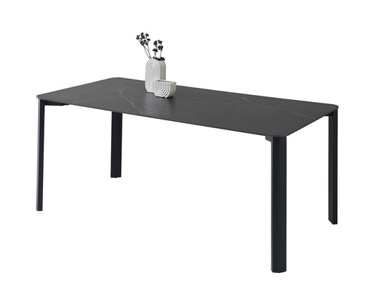 Lenni Esstisch 180x90 cm Keramik Schwarz