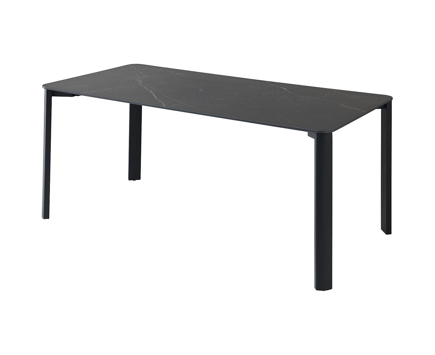 Lenni Esstisch 180x90 cm Keramik Schwarz