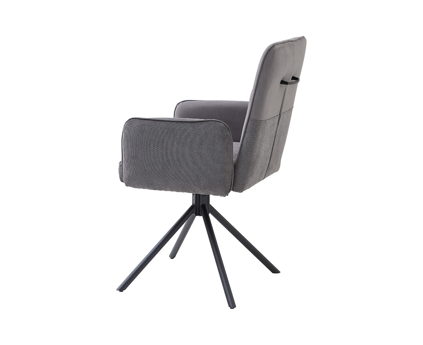 Solea Armlehnenstuhl 2er-Set drehbar Samt / Cord Grau