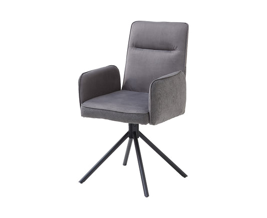 Solea Armlehnenstuhl 2er-Set drehbar Samt / Cord Grau