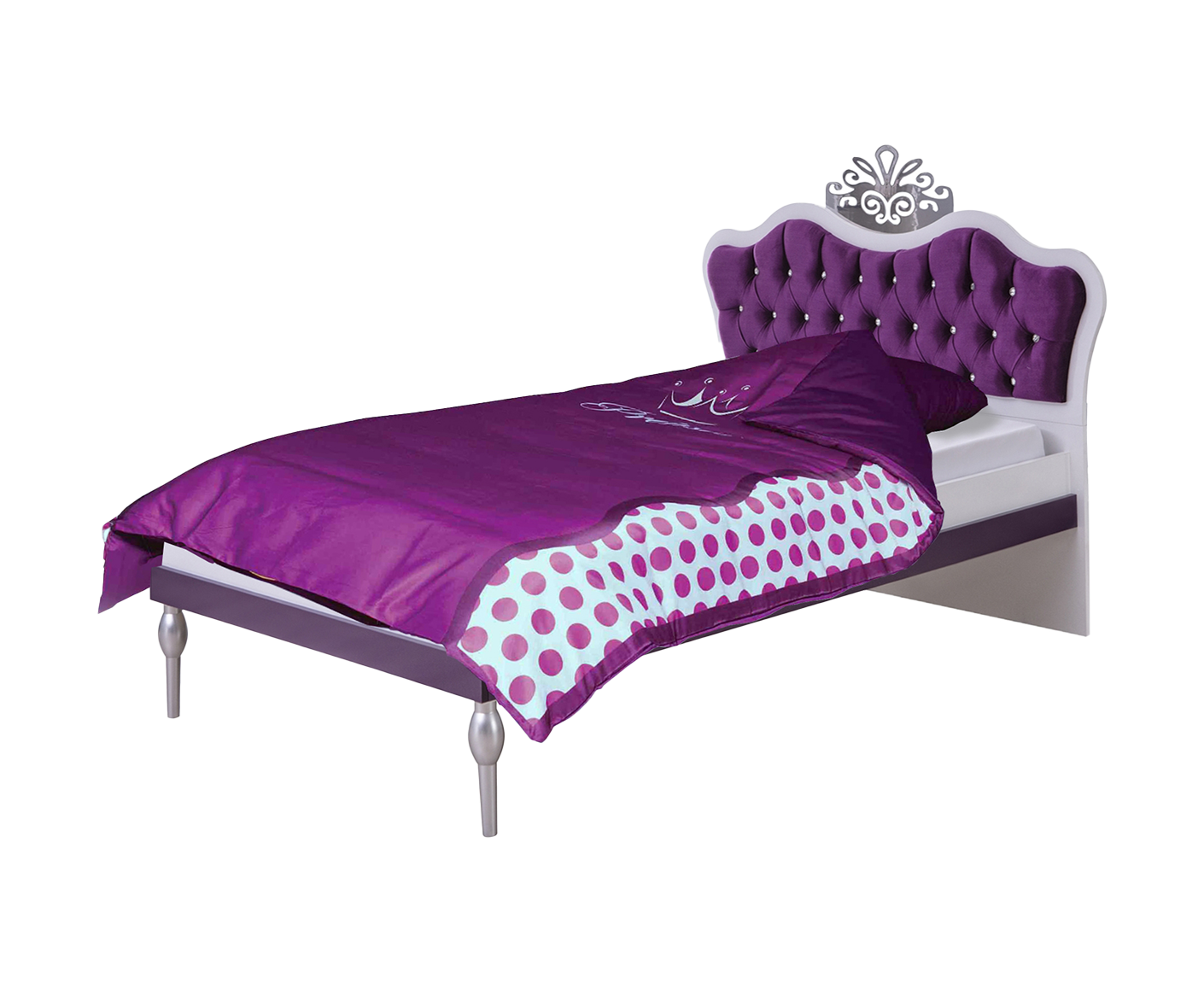 ANASTASIA LILA Bett Kinderbett 90x200 cm lila / weiß
