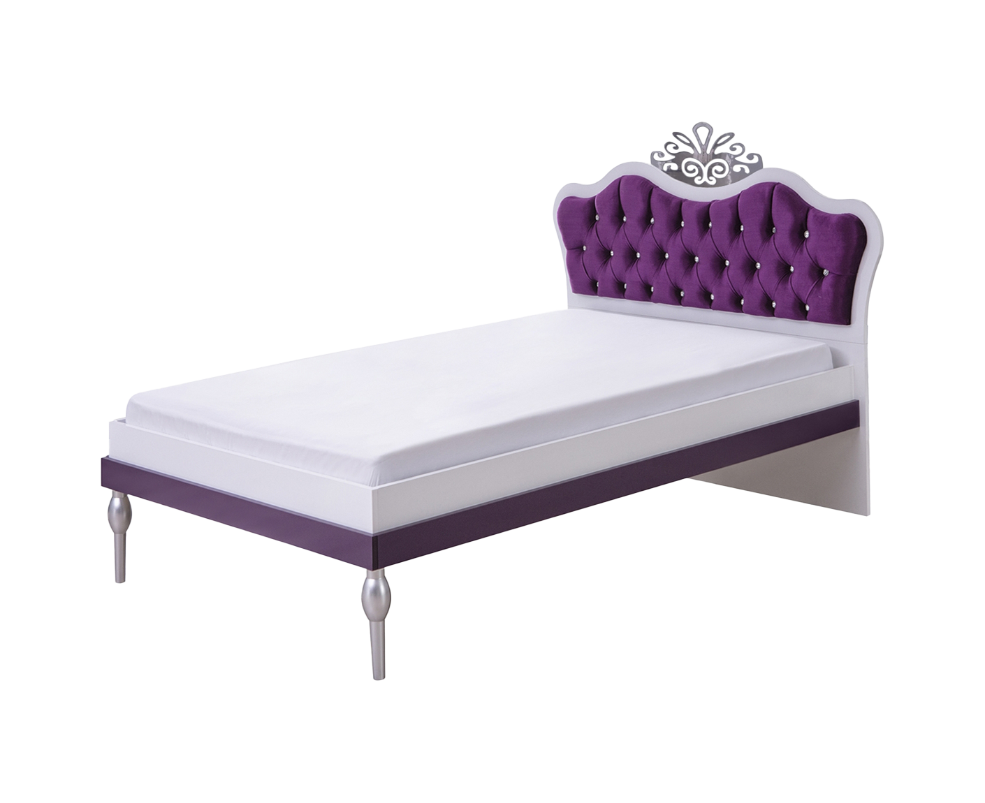 ANASTASIA LILA Bett Kinderbett 90x200 cm lila / weiß