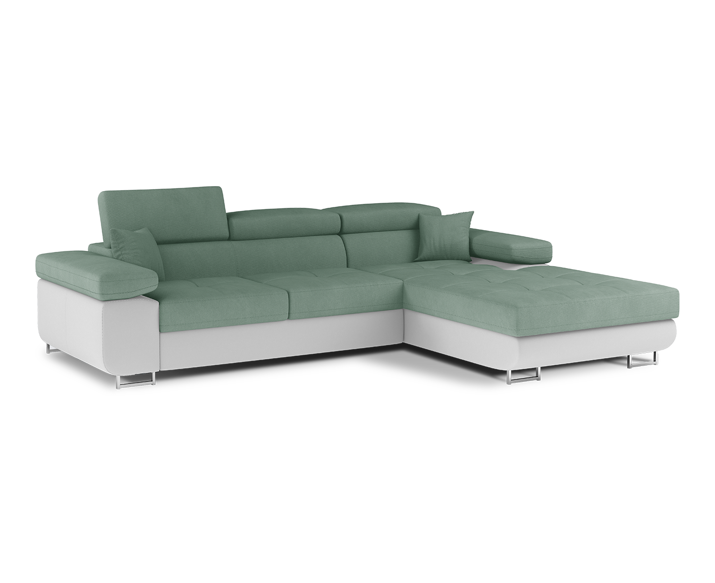 Armando Ecksofa 280x205 cm, Velour / Kunstleder