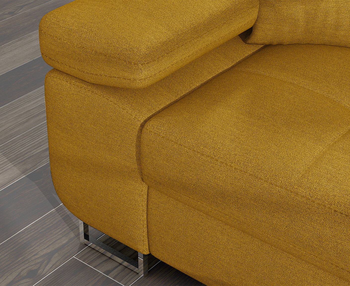 Armando Ecksofa 280 x 205 cm Gelb (Velour)