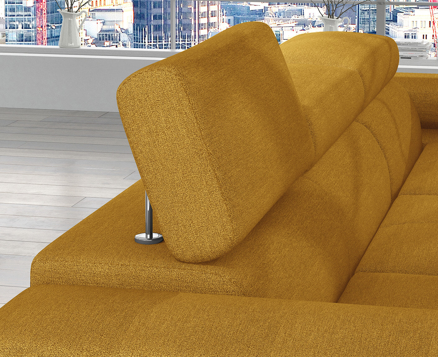 Armando Ecksofa 280 x 205 cm Gelb (Velour)