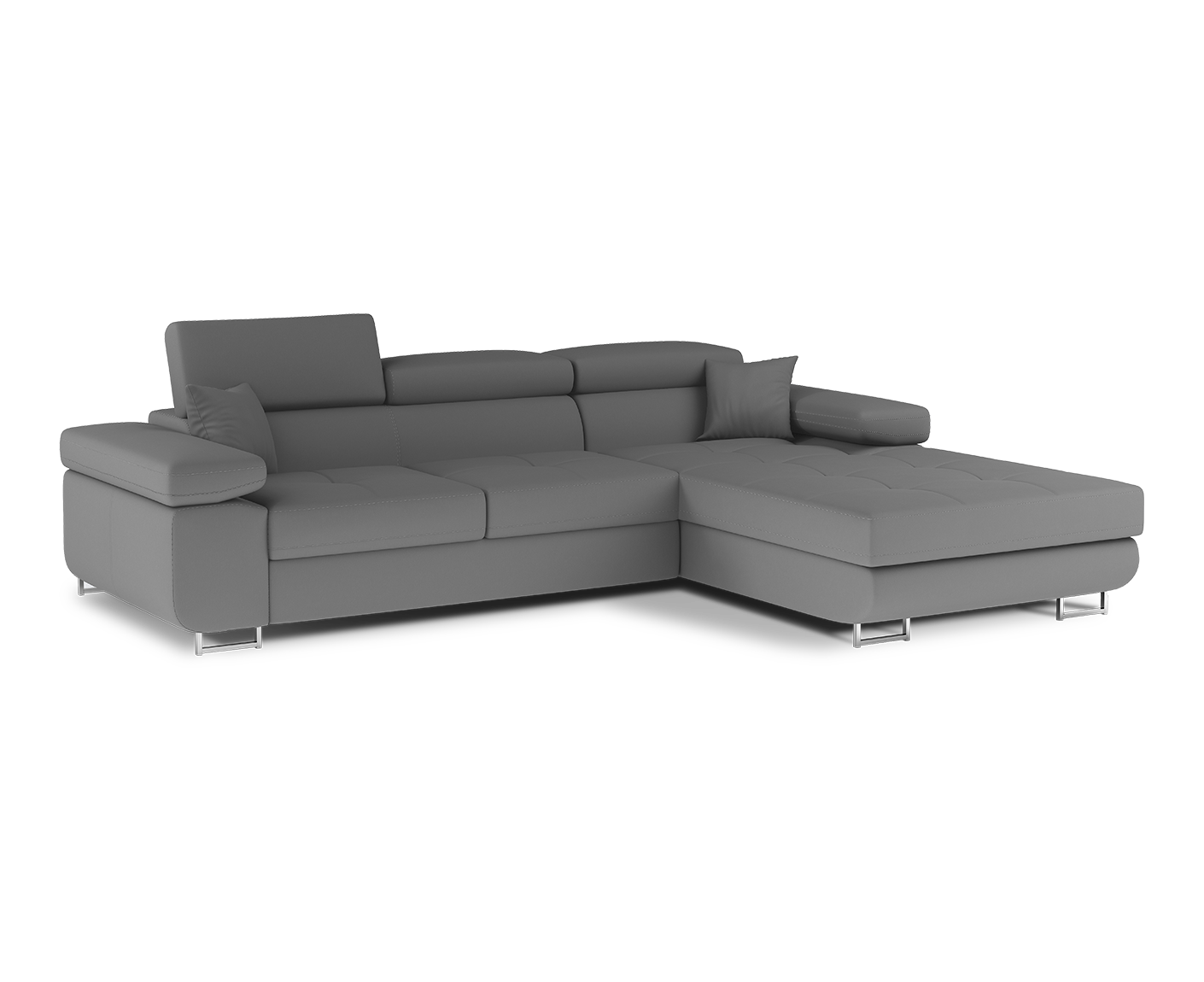 Armando Ecksofa 280 x 205 cm Grau (Kunstleder)