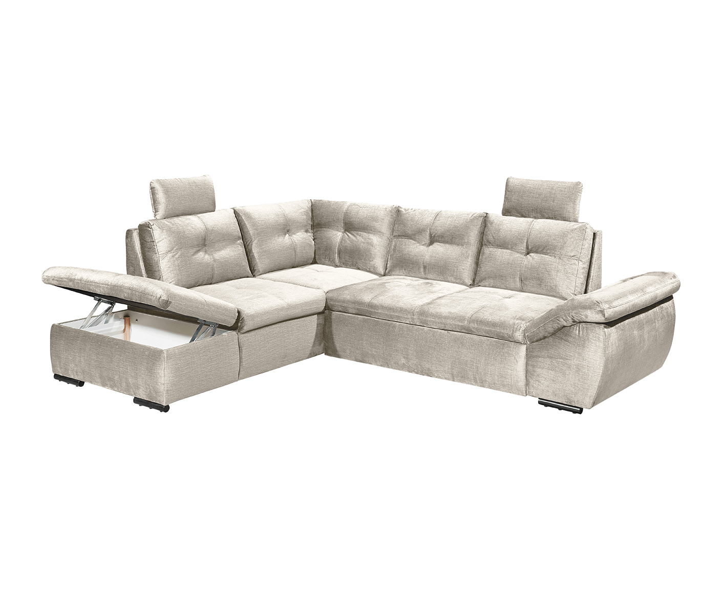 Alija Ecksofa 265 x 217 cm, mit Schlaffunktion und Bettkasten