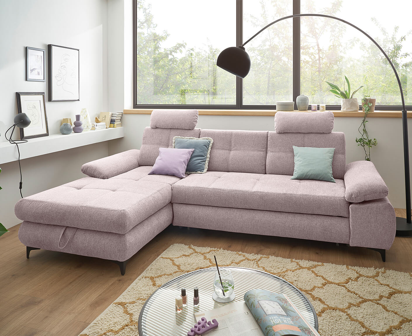 Altona Ecksofa 274 x 177 cm, mit Schlaffunktion & Bettkasten - Voelpe