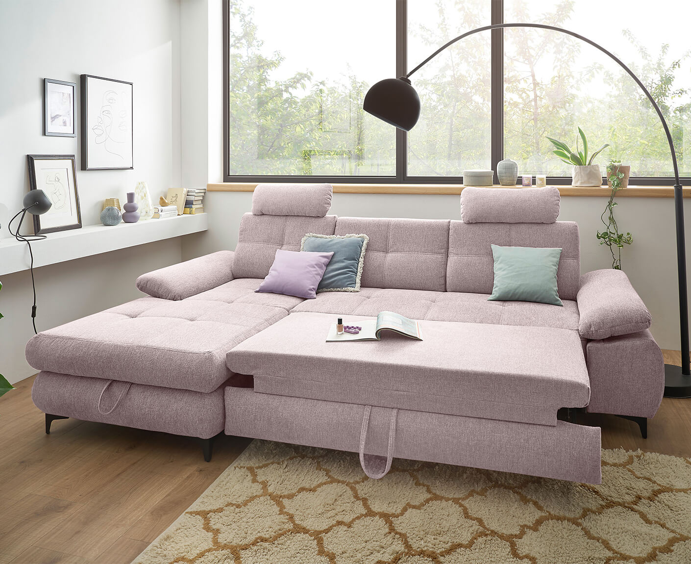 Altona Ecksofa 274 x 177 cm, mit Schlaffunktion & Bettkasten - Voelpe