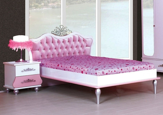 ANASTASIA PINK Bett Kinderbett 120x200 cm Pink / Weiß