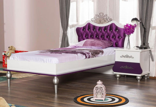 ANASTASIA LILA Bett Kinderbett 90x200 cm lila / weiß