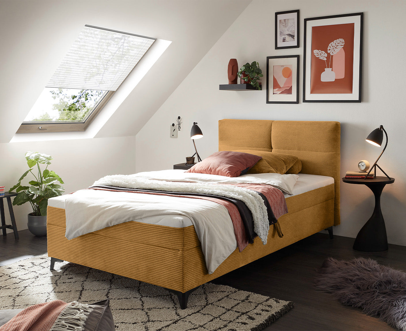 Andon 1 Boxspringbett 120 x 200 cm, inkl. Bettkasten