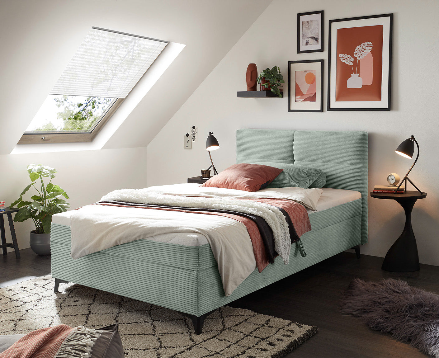 Andon 1 Boxspringbett 120 x 200 cm, inkl. Bettkasten