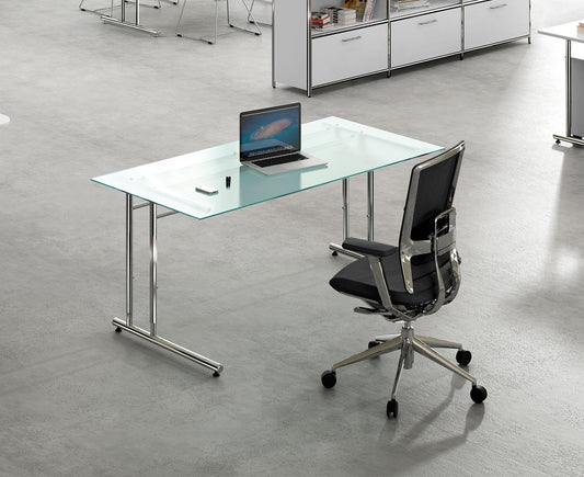 Artline Schreibtisch mit Glasplatte