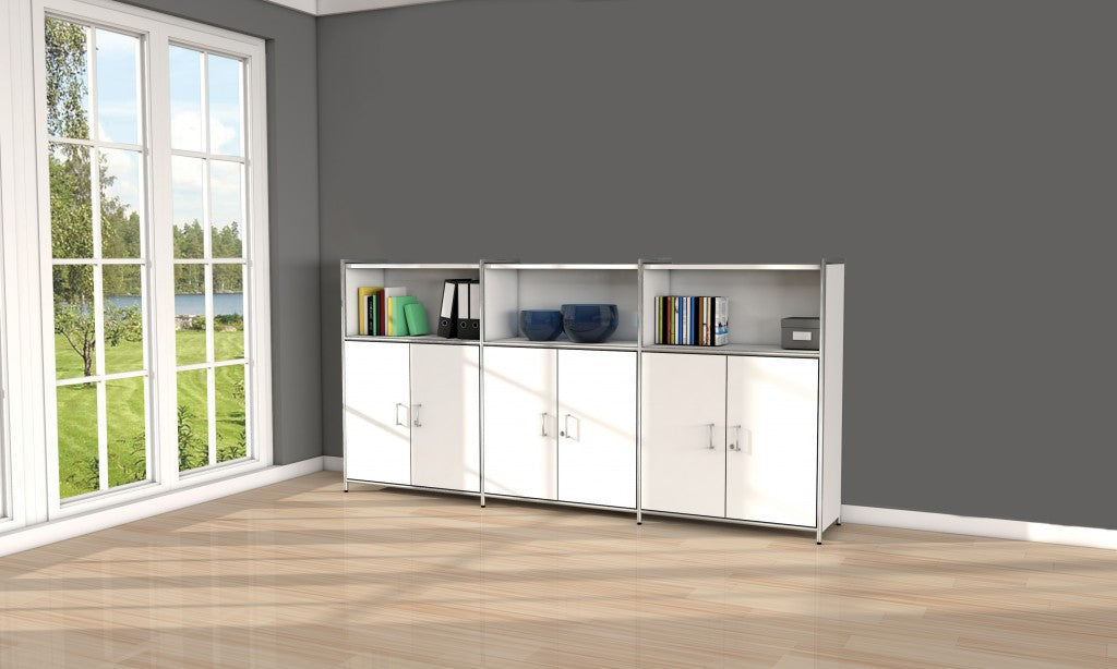 ARTLINE TYP20 Highboard 3 OH Regal Sideboard Büroregal Regalwand Weiß