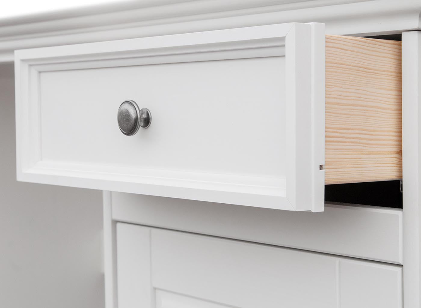Belluno Elegante Massivholz Kleiderschrank 4-türig Weiß