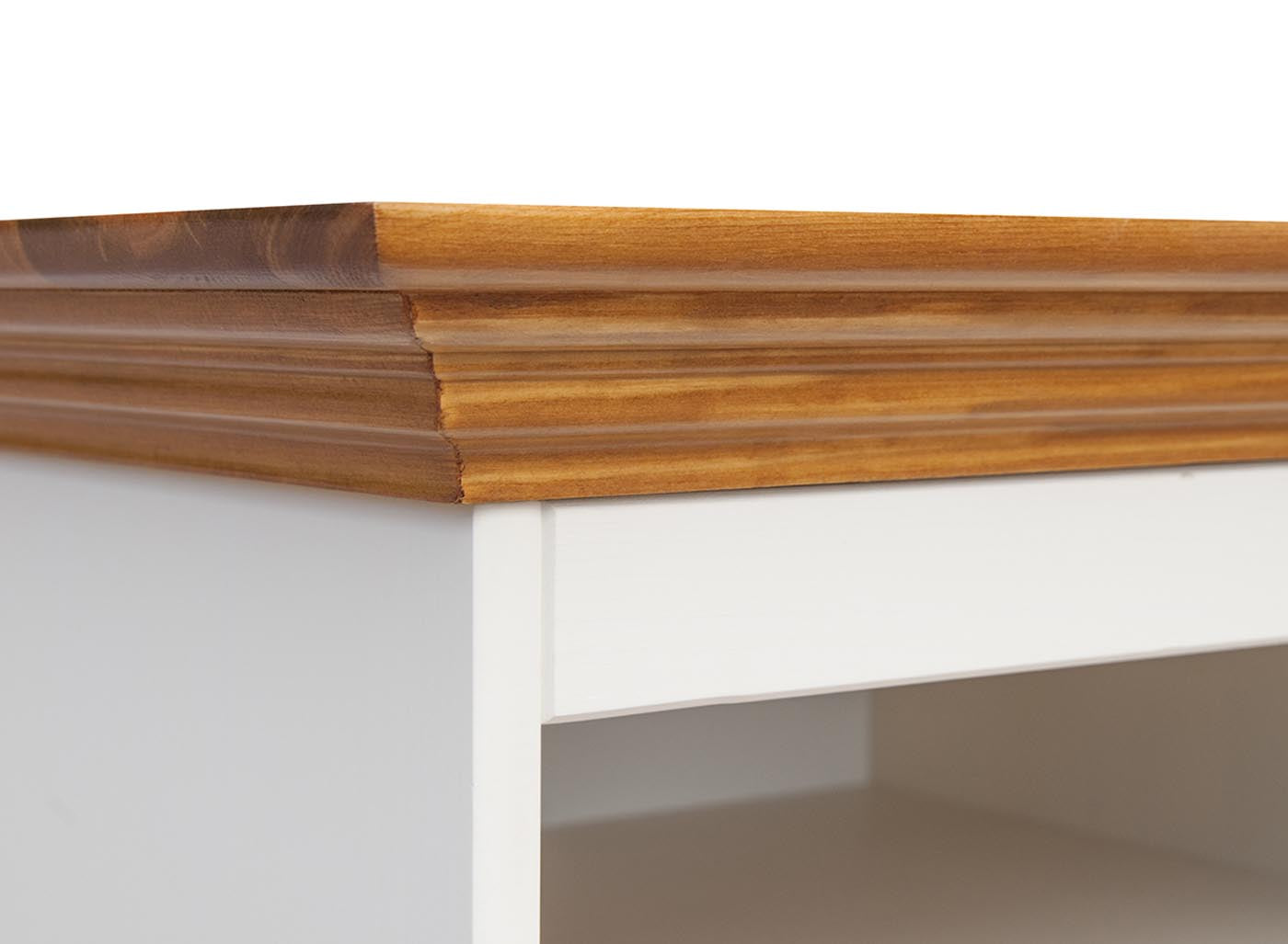 Belluno Elegante Massivholz Sideboard mit 2 Glastüren Weiß / Eiche