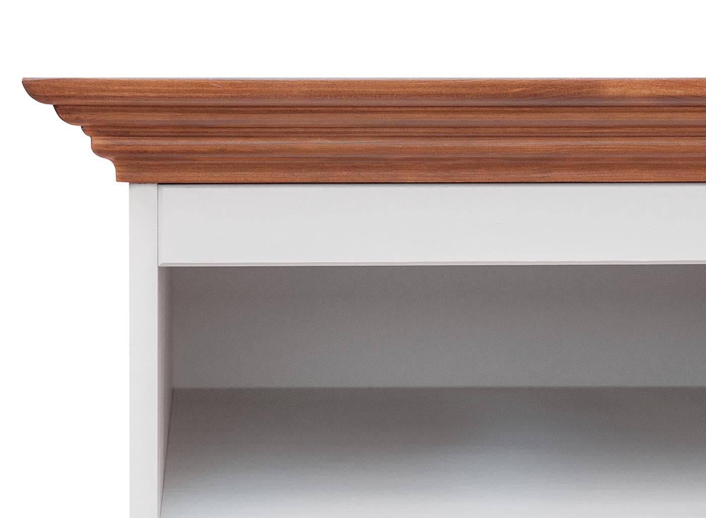 Belluno Elegante Massivholz Sideboard Weiß / Eiche