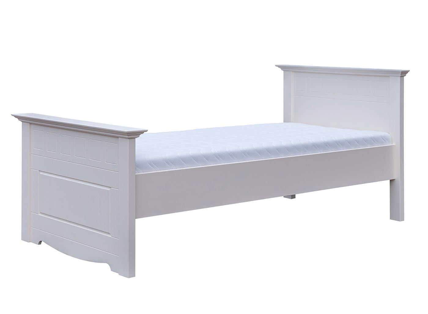 Belluno Elegante Massivholz Bett Einzelbett Jugendbett 90-140x200cm Weiß